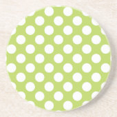 Groene poka Dots, Polka Dot Pattern, Stippen, gedo Zandsteen Onderzetter (Voorkant)