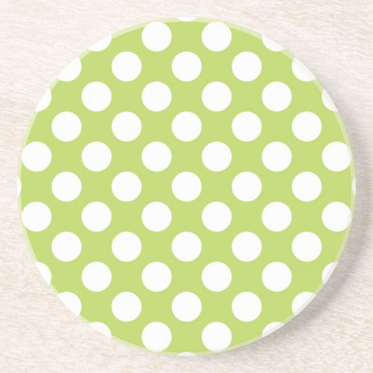 Groene poka Dots, Polka Dot Pattern, Stippen, gedo Zandsteen Onderzetter (Voorkant)