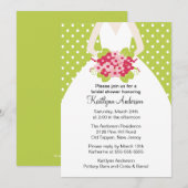 Groene poka met bridale bridal Shower Kaart (Voorkant / Achterkant)