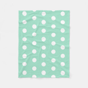 Groene Poka Stippen Fleece Deken