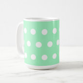 Groene Poka Stippen Koffiemok (Voorkant links)