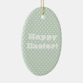 -groene polaire dot Happy Pasen Keramisch Ornament (Rechts)