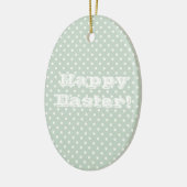 -groene polaire dot Happy Pasen Keramisch Ornament (Links)