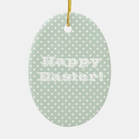 -groene polaire dot Happy Pasen Keramisch Ornament (Voorkant)