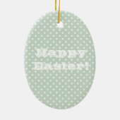 -groene polaire dot Happy Pasen Keramisch Ornament (Achterkant)