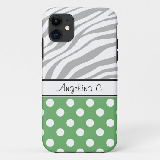 Groene polaire stip Zebra Print iPhone 5 Hoesje (Achterkant)