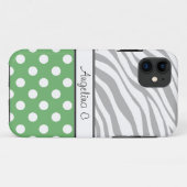 Groene polaire stip Zebra Print iPhone 5 Hoesje (Achterkant (horizontaal))