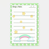 Groene polakstippen, schattige sterren en regenbog post-it® notes (Voorkant)