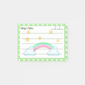 Groene polakstippen, schattige sterren en regenbog post-it® notes (Voorkant)