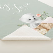 Groene Polar Beer Baby Liefde Sherpa Deken (3/4)