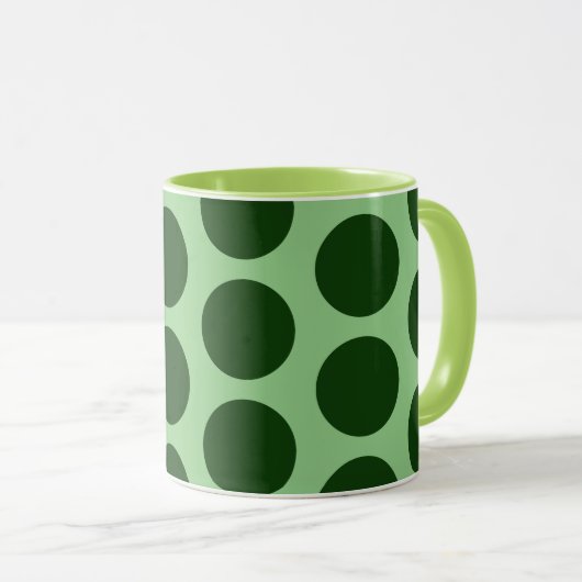 Groene Polka Dot Art Mok Cup (Voorkant rechts)