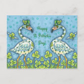 GROENE POLKA DOT FLAMINGOS, FUNNY ST. PATRICK'S DA FEESTDAGENKAART (Voorkant)