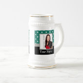 Groene polka dot fotosjabloon bierpul (Voorkant rechts)