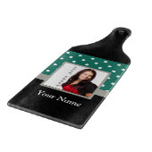 Groene polka dot fotosjabloon snijplank (Hoek)