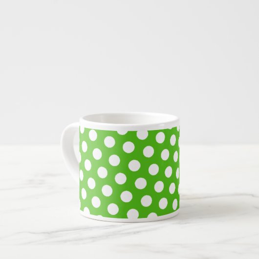 Groene polka dot koffie espresso mok (Links)