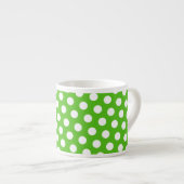 Groene polka dot koffie espresso mok (Voorkant rechts)