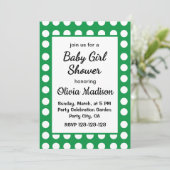 Groene Polka Dot Moeder om Schattigee Baby Girl Sh Kaart (Staand voorkant)