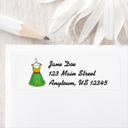 Groene Polka Dot Party Prom Mode Labels (Insitu)