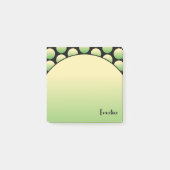 Groene Polka Dot Zwart Script Naam Post-It Notes (Voorkant)