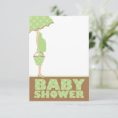 Groene Polka Dots Baby Douche Uitnodigingen (Staand voorkant)