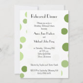 Groene Polka Dots, Dotted, Stippen, Rehearsal Dine Kaart (Voorkant)