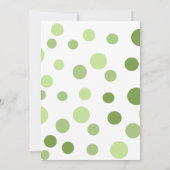 Groene Polka Dots, Dotted, Stippen, Rehearsal Dine Kaart (Achterkant)