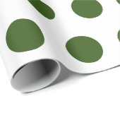 Groene Polka Dots Eenvoudige Retro Cadeaupapier (Rol Hoek)