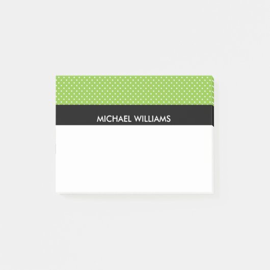 Groene Polka Dots met zwarte Stripes Post-it® Notes (Voorkant)