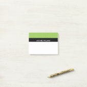 Groene Polka Dots met zwarte Stripes Post-it® Notes (Op bureau)