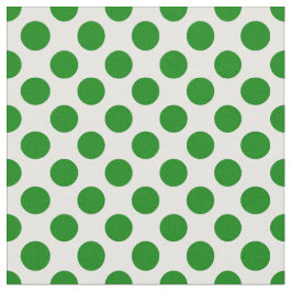 Groene Polka Dots on White Pattern Stof