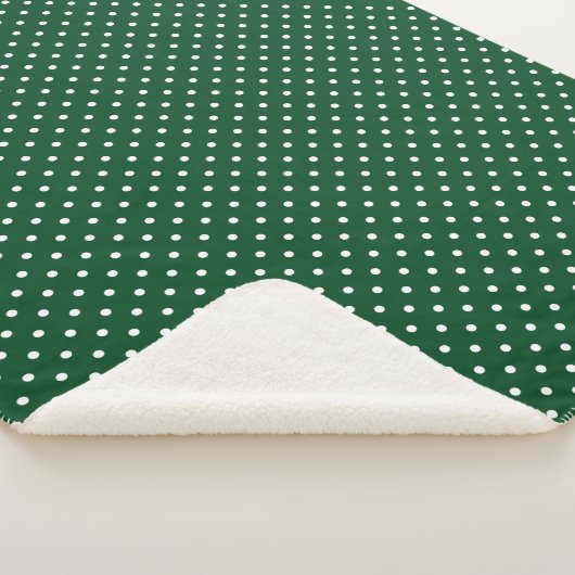 Groene Polka Dots Sherpa Blanket Sherpa Deken (3/4)