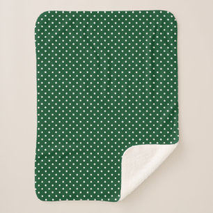 Groene Polka Dots Sherpa Blanket Sherpa Deken
