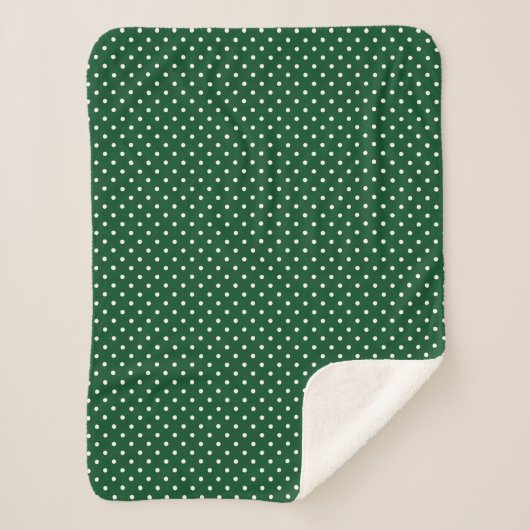 Groene Polka Dots Sherpa Blanket Sherpa Deken (Voorkant)
