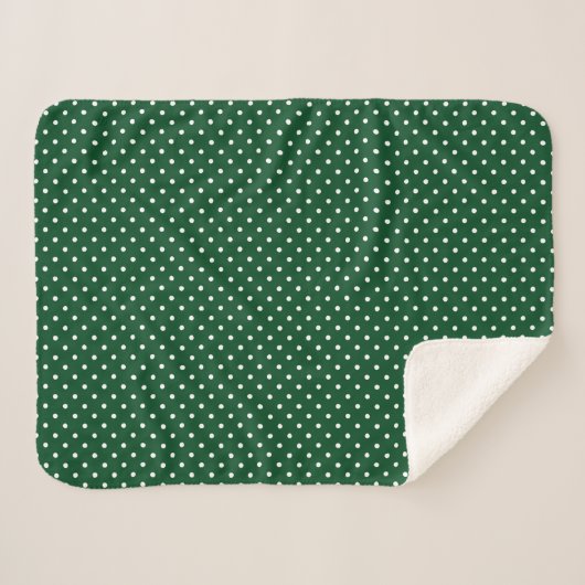 Groene Polka Dots Sherpa Blanket Sherpa Deken (Voorkant (horizontaal))