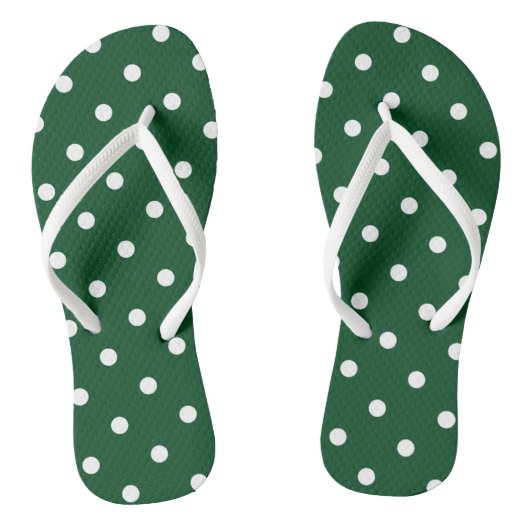Groene Polka Dots Teenslippers (Voetbed)