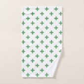 Groene polka kruist wit bad handdoek (Handdoek)