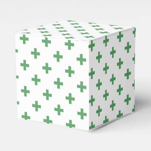 Groene polka kruist wit bedankdoosjes (Voorkant Zijde)