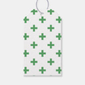 Groene polka kruist wit cadeaulabel (Voorkant)