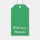 Groene polka kruist wit cadeaulabel (Achterkant)