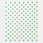 Groene polka kruist wit fleece deken (Voorkant)