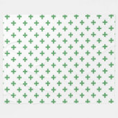 Groene polka kruist wit fleece deken (Voorkant (Horizontaal))