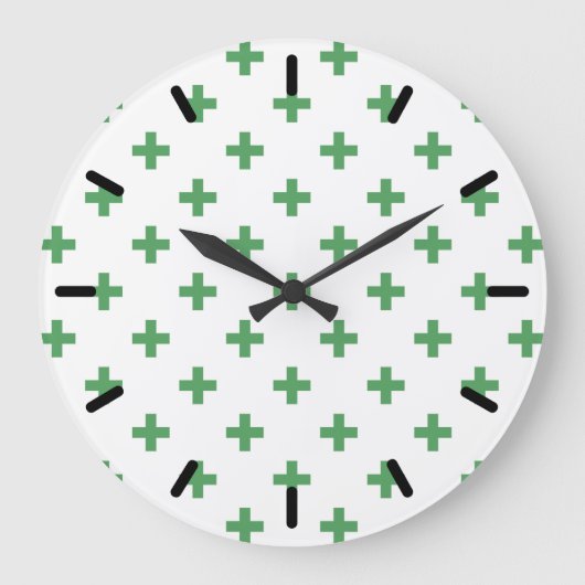Groene polka kruist wit grote klok (Voorkant)