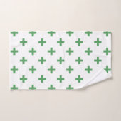 Groene polka kruist wit handdoek (Handdoek)
