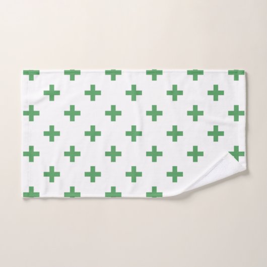 Groene polka kruist wit handdoek (Handdoek)