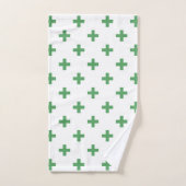 Groene polka kruist wit handdoek (Handdoek)