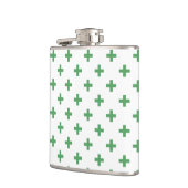 Groene polka kruist wit heupfles (Links)