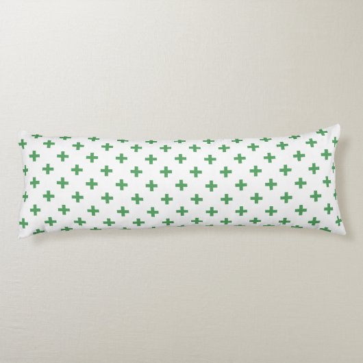 Groene polka kruist wit lichaamskussen (Achterkant)