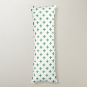 Groene polka kruist wit lichaamskussen (Achterkant (Verticaal))