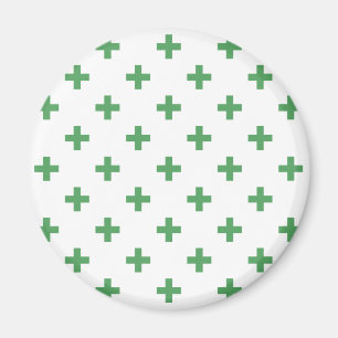 Groene polka kruist wit magneet