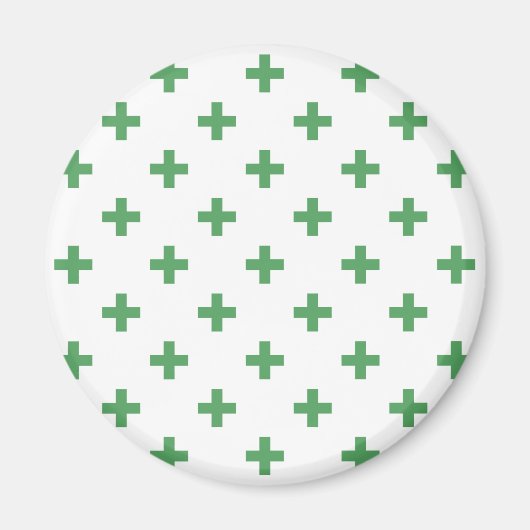 Groene polka kruist wit magneet (Voorkant)
